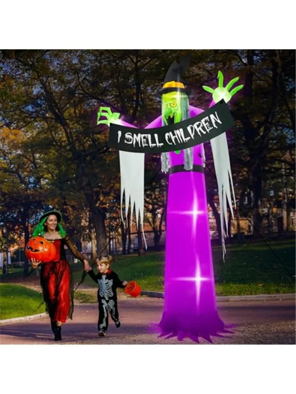 13FT Halloween Outdoor Inflatables, Large Scary Blow Up Witch Yard Decor